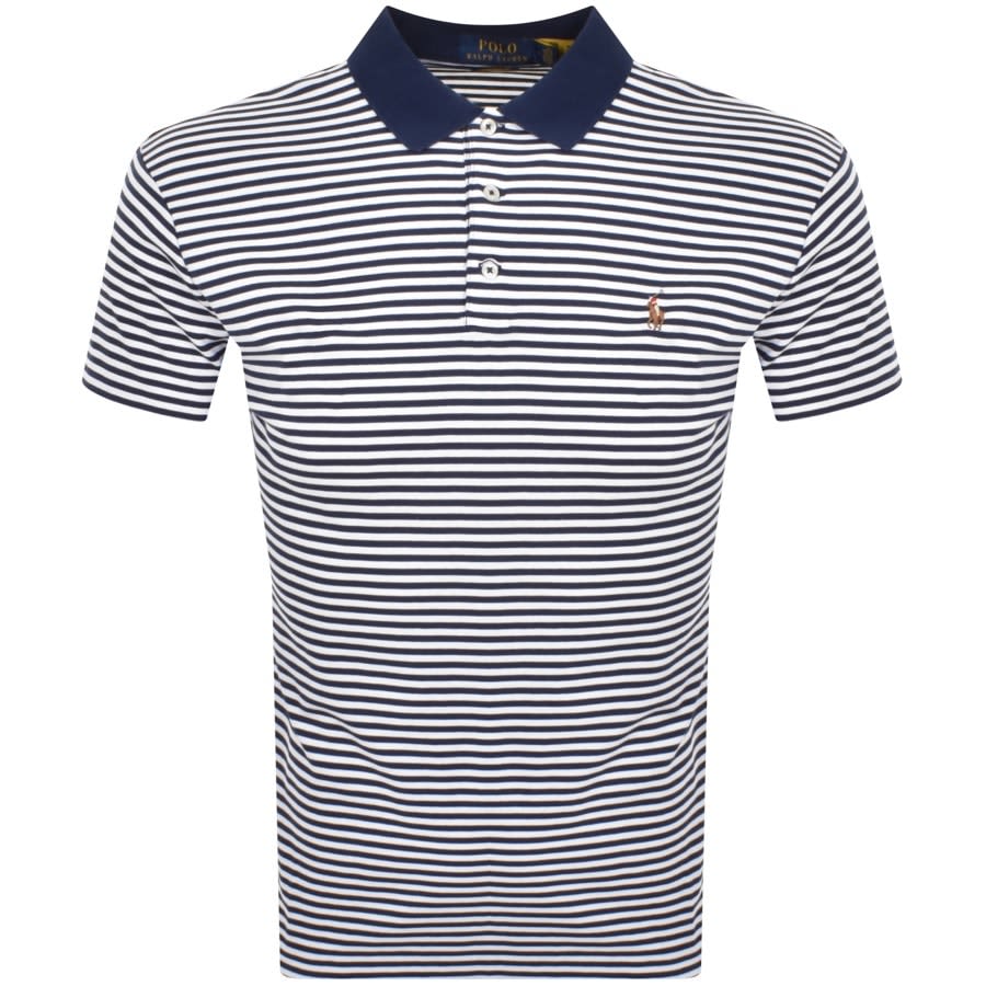 Ralph Lauren Custom Slim Fit Polo T Shirt Navy | Mainline Menswear