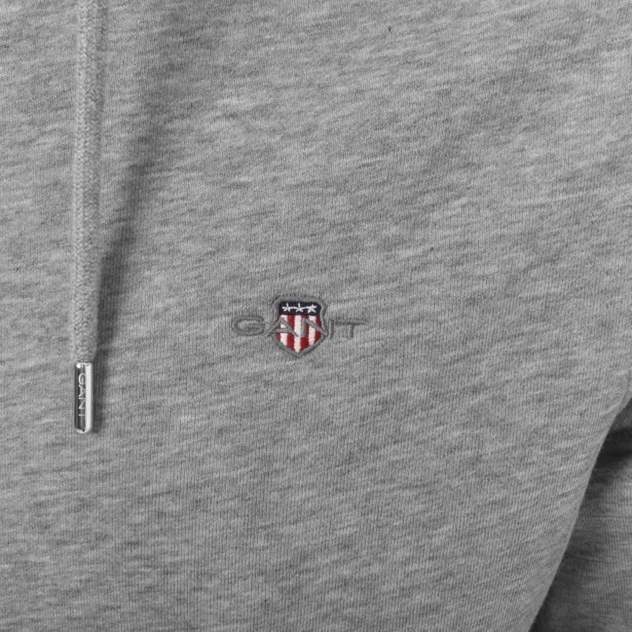 Gant Shield Logo Full Zip Hoodie Grey Mainline Menswear Denmark