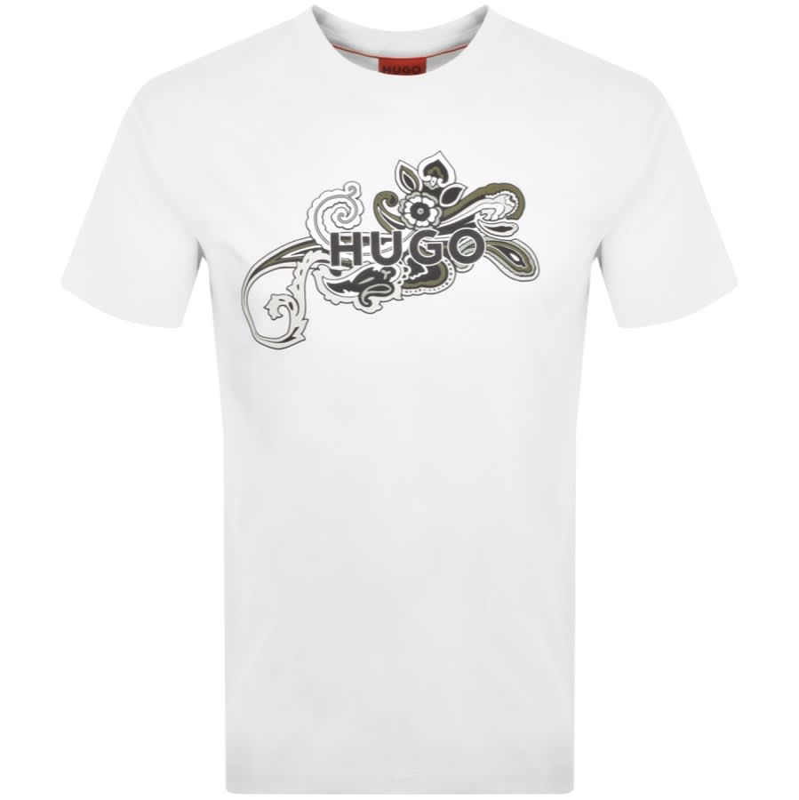 HUGO Dulive Crew Neck T Shirt White | Mainline Menswear