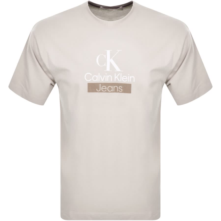 Calvin Klein Jeans Archival Logo T Shirt Beige | Mainline Menswear ...