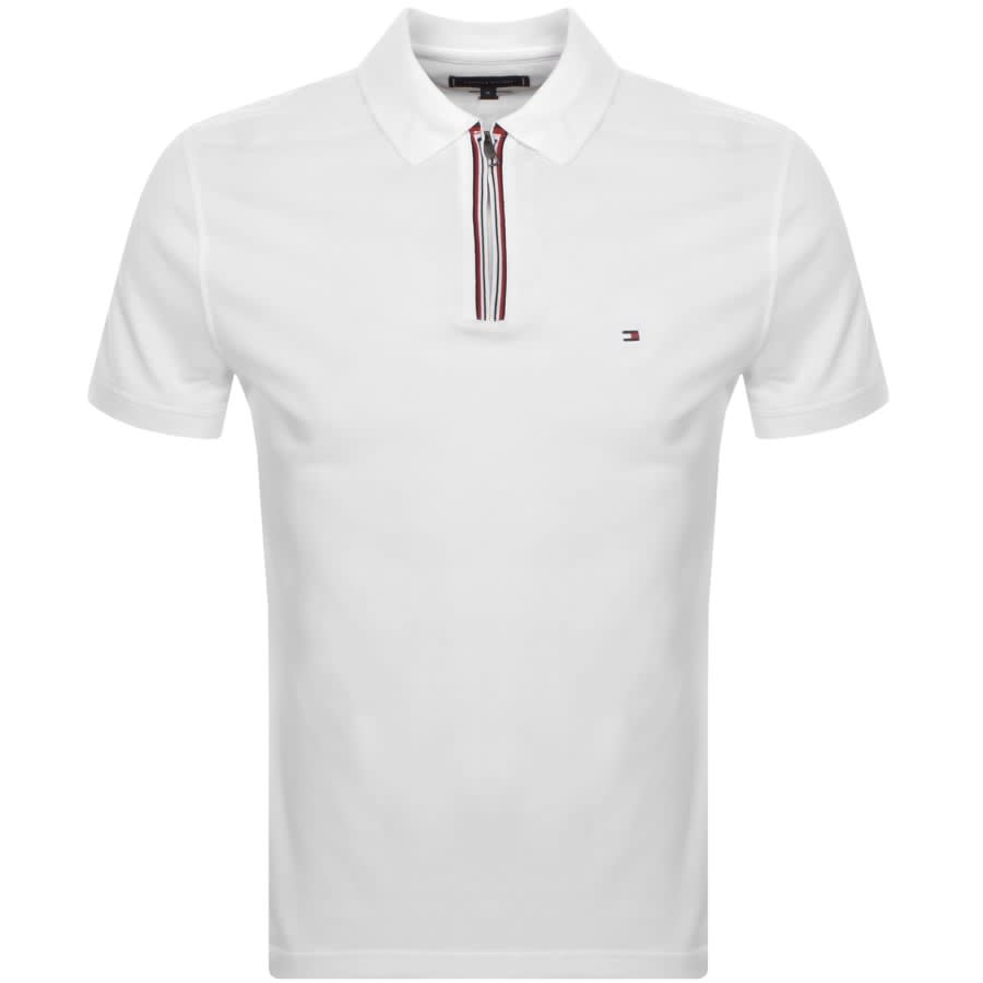 Tommy Hilfiger Half Zip T Shirt White | Mainline Menswear United States