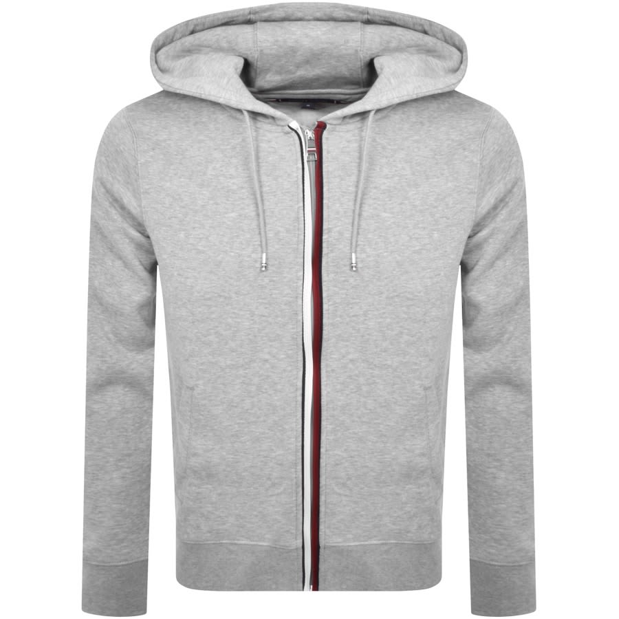 Tommy Hilfiger Global Stripe Full Zip Hoodie Grey | Mainline Menswear United