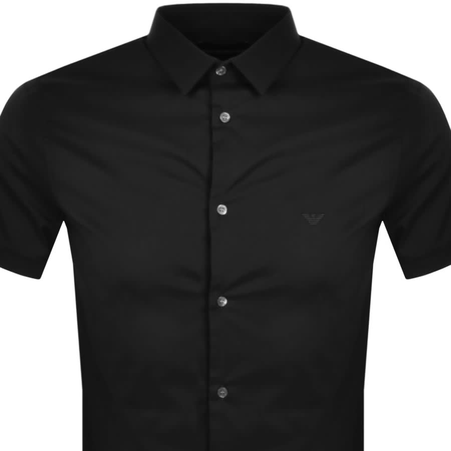 Alternative Image for ProductEmporio Armani Short Sleeved Slim Fit Shirt Black2