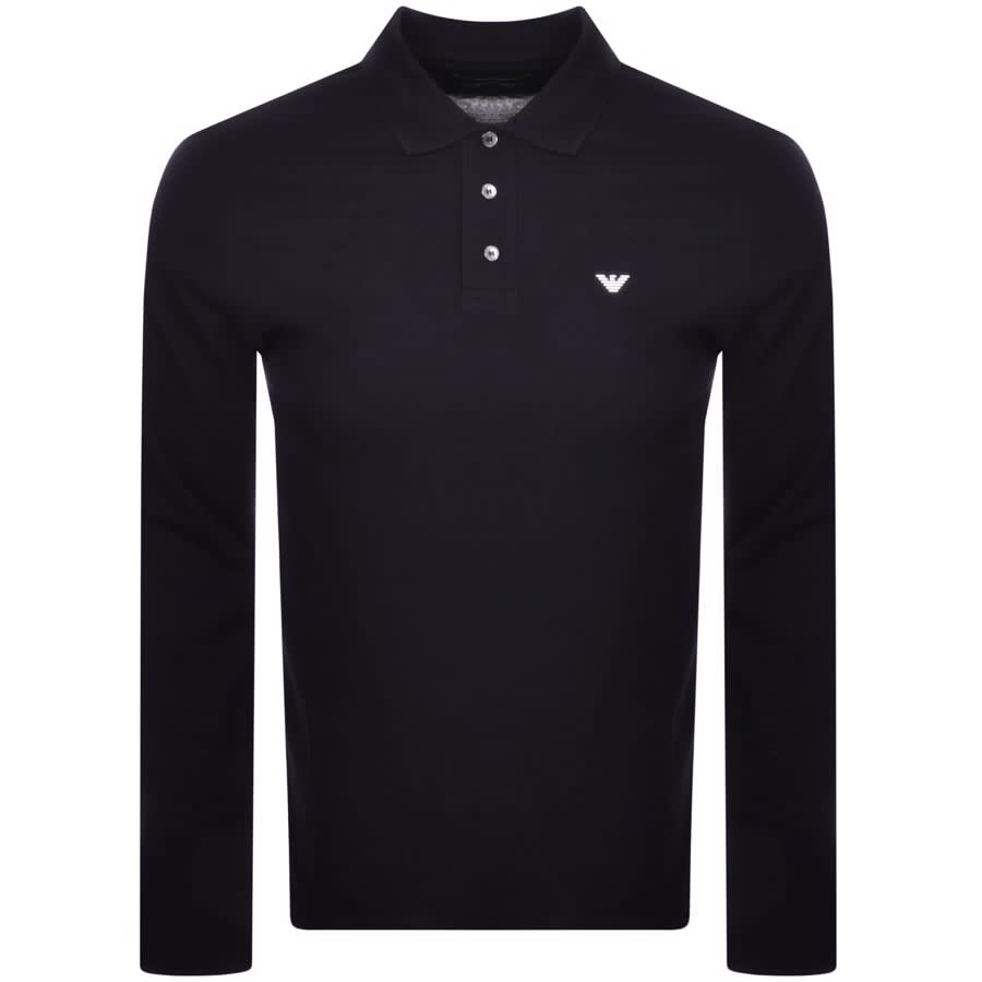 Emporio Armani Long Sleeve Polo T Shirt Navy | Mainline Menswear