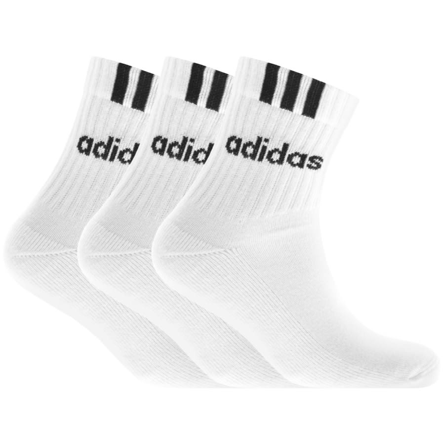 adidas Three Pack Socks White | Mainline Menswear