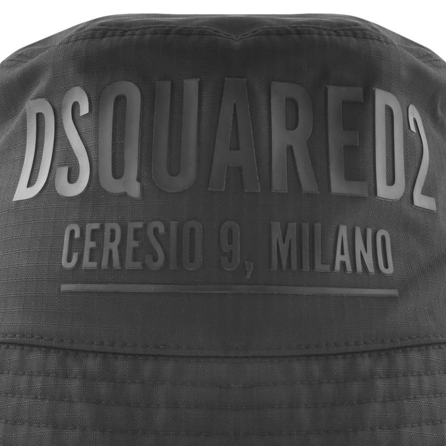 Dsquared2 Kids text-print cotton bucket hat - Black