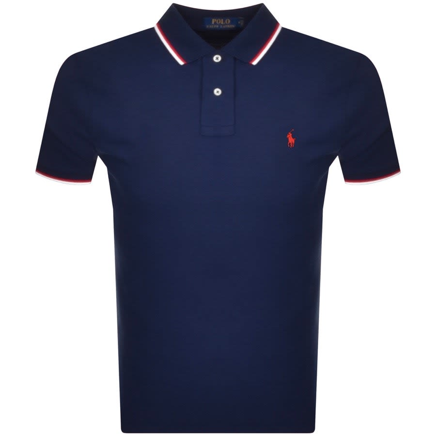 Ralph Lauren Twin Tipped Polo T Shirt Navy | Mainline Menswear