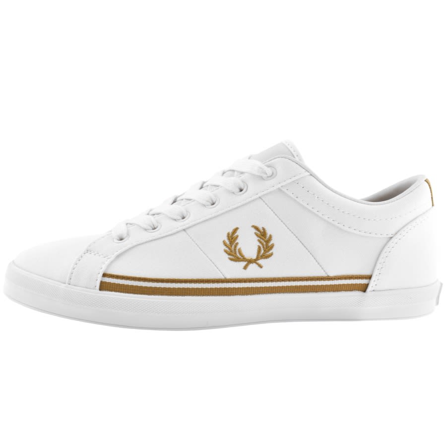 Fred Perry Baseline Twill Trainers White | Mainline Menswear