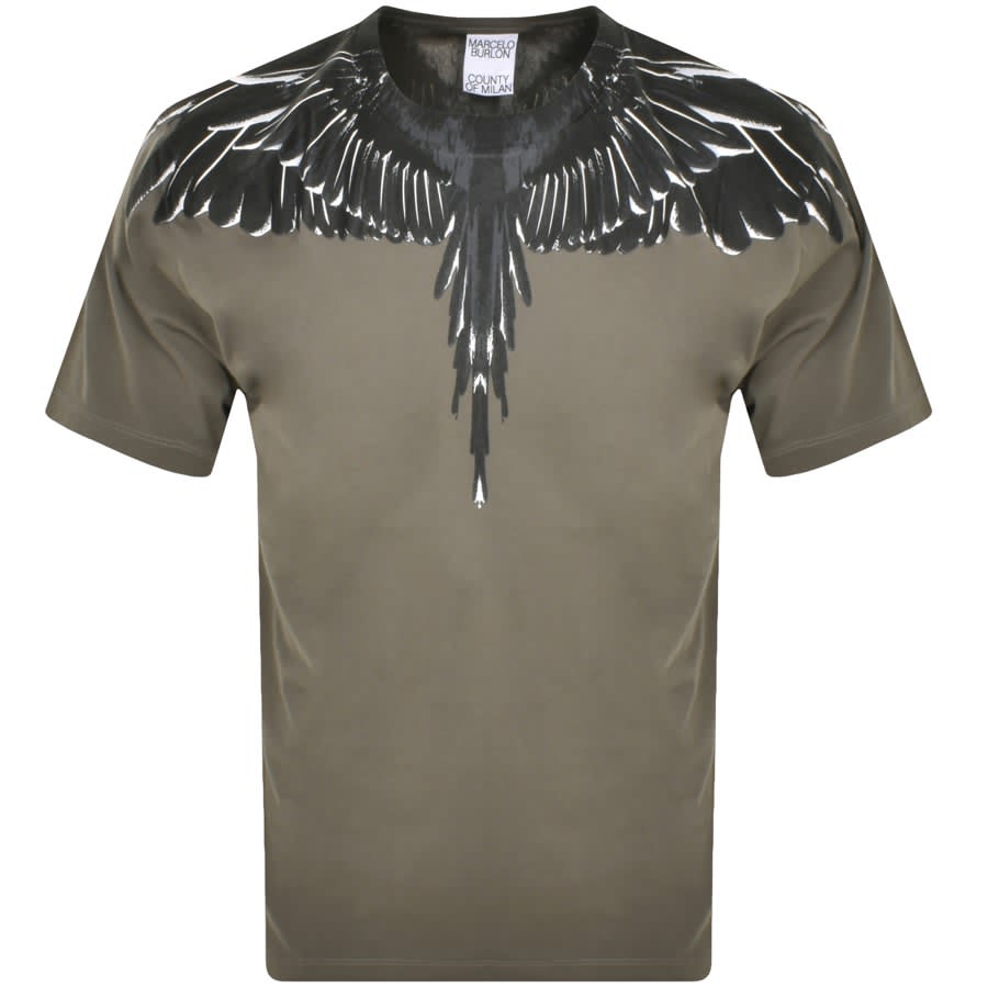 Myre byrde Gå en tur Marcelo Burlon Icon Wings T Shirt Green | Mainline Menswear Denmark