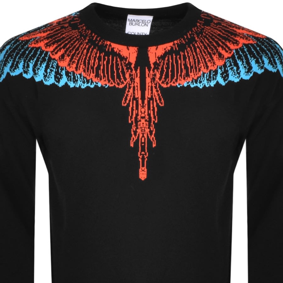 Marcelo Burlon Icon Wings Knit Jumper Black