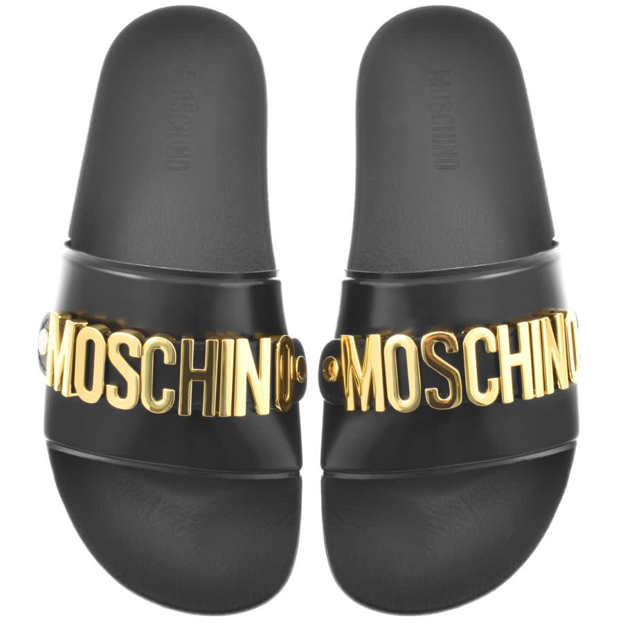 Moschino Pool Sliders Black | Mainline Menswear