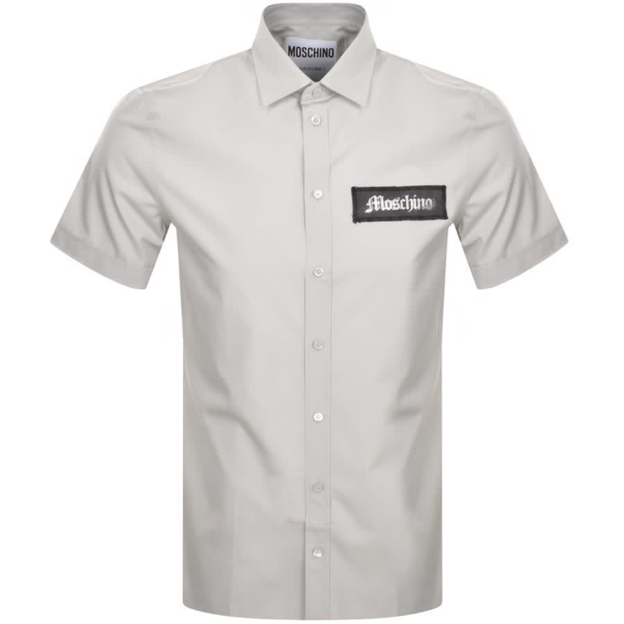 Moschino Logo Short Sleeve Shirt Grey | Mainline Menswear