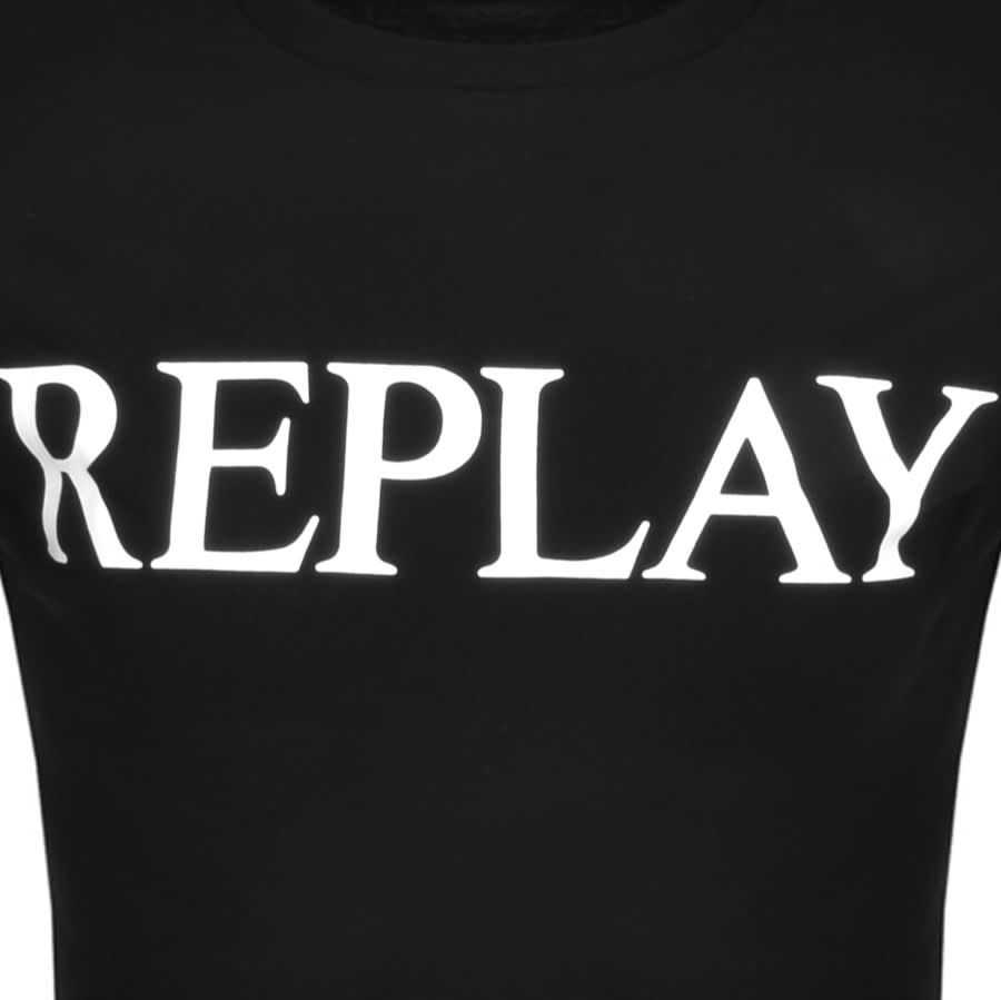 Replay Men's Logo Crew Neck T Shirt - Black - Short Sleeve T-shirts