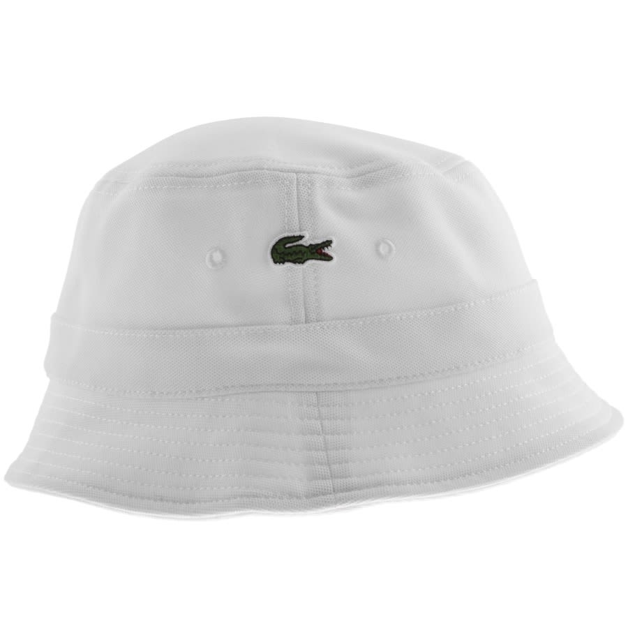 Lacoste Logo Bucket Hat White | Mainline Menswear United States
