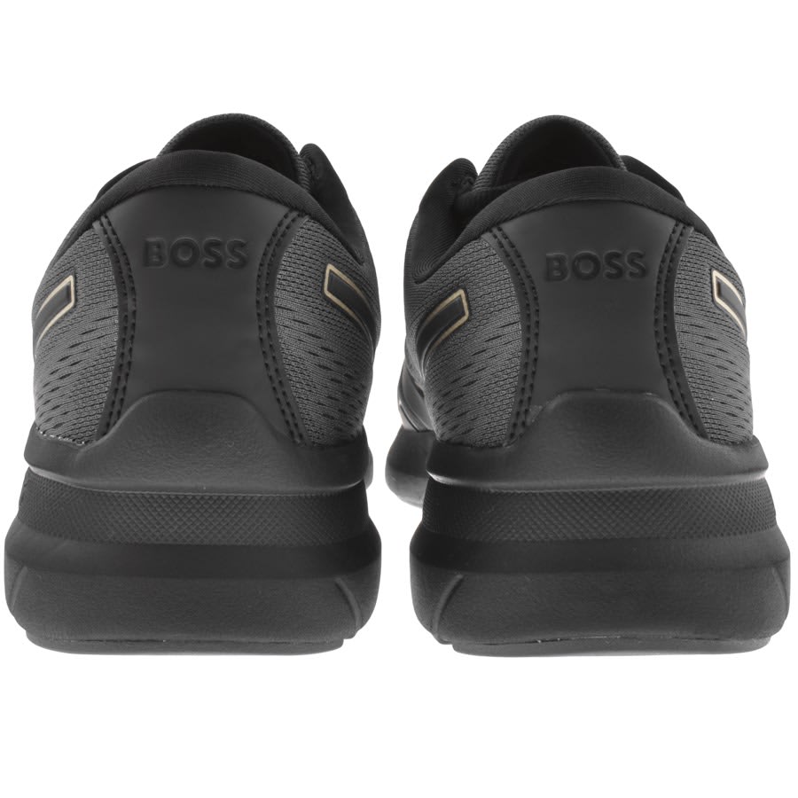 Hugo boss mens black trainers sales