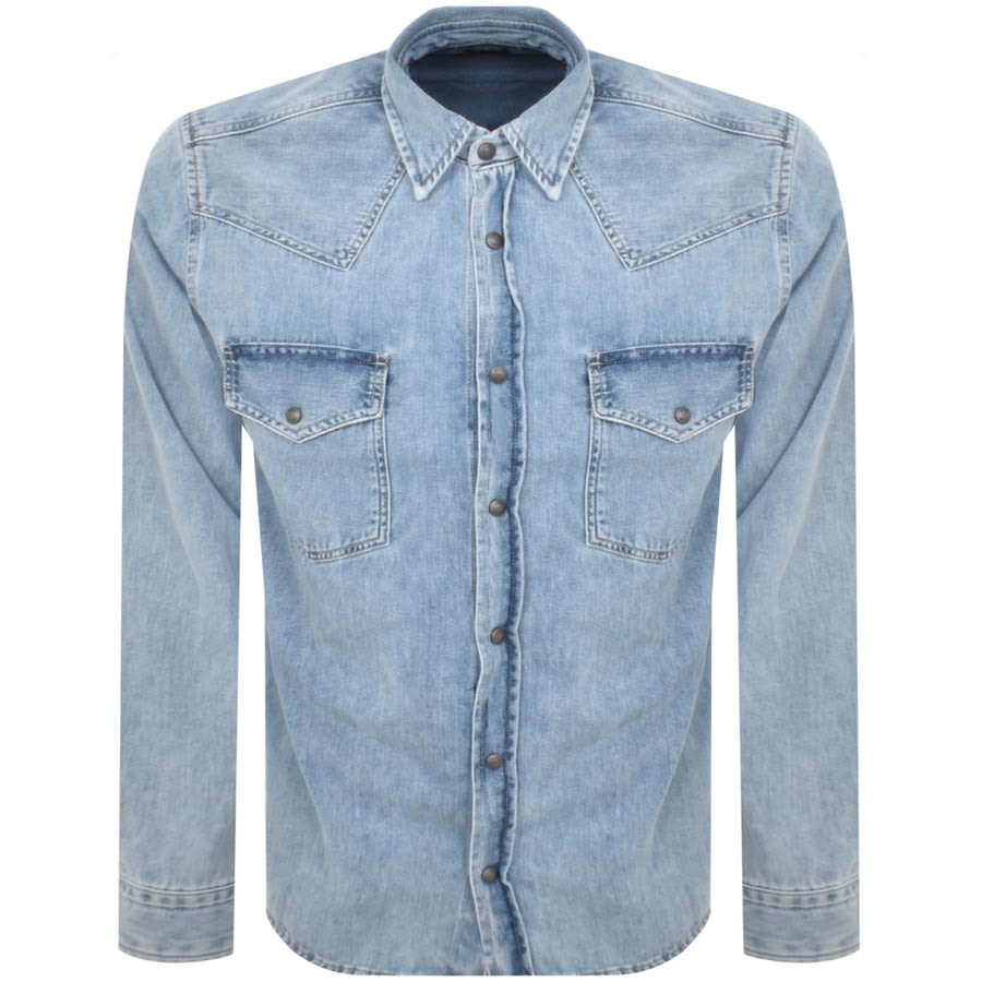 BOSS Lebop Denim Overshirt Jacket Blue | Mainline Menswear