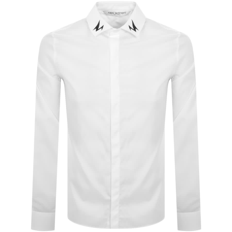 Neil Barrett Bolt Collar Long Sleeved Shirt White