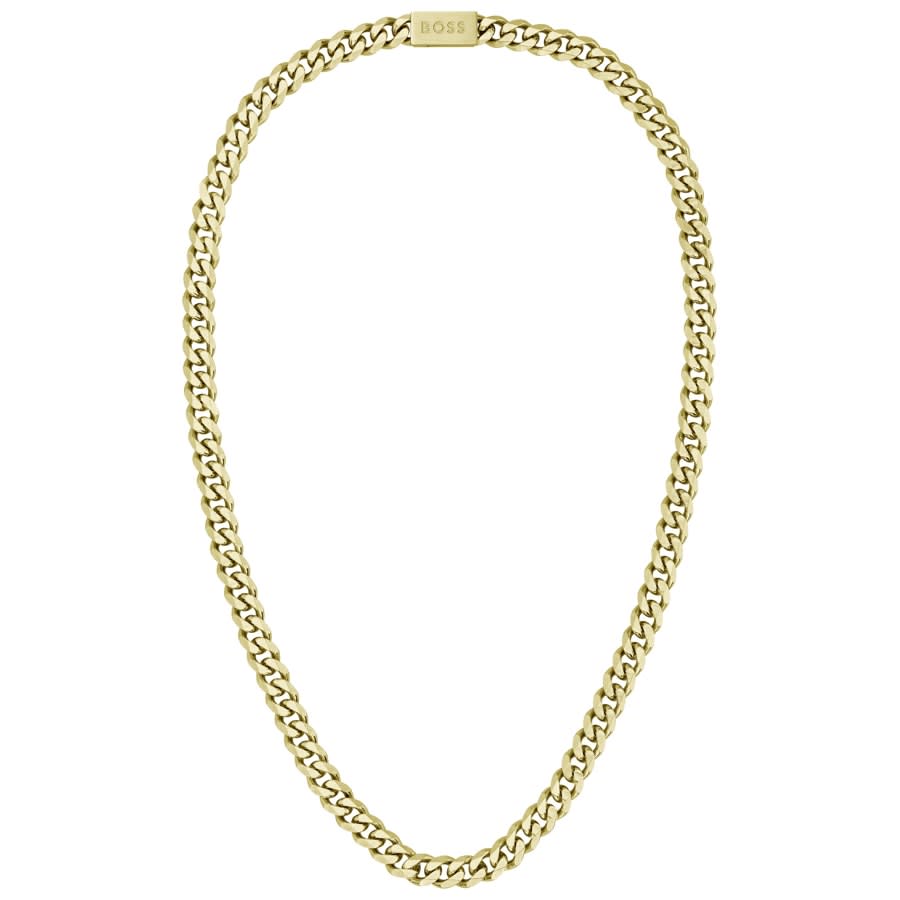 BOSS Gold Tone Chain Men's Necklace | 0134929 | Beaverbrooks the Jewellers