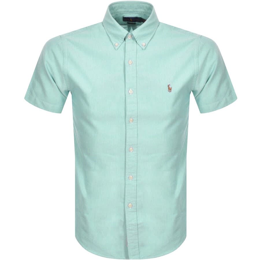 Ralph Lauren Oxford Slim Short Sleeve Shirt Blue | Mainline Menswear ...