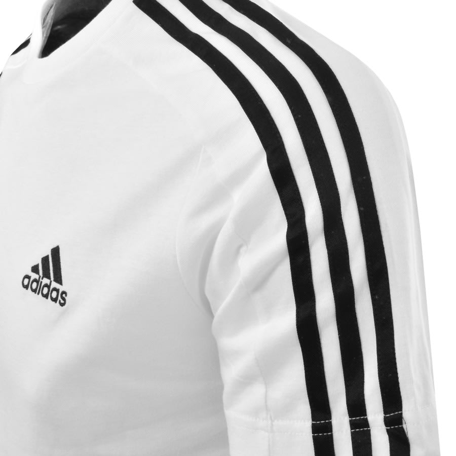 adidas Essentials 3 Stripe T Shirt White | Mainline Menswear United States | Sport-T-Shirts