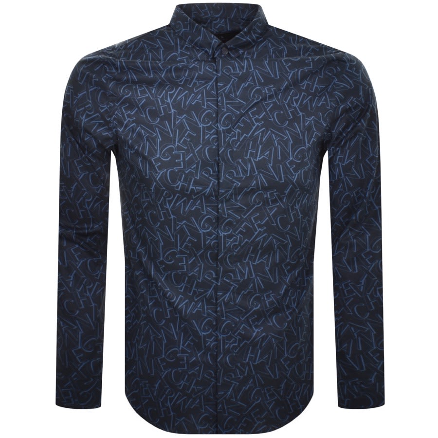 Armani Exchange Long Sleeve Shirt Navy Mainline Menswear