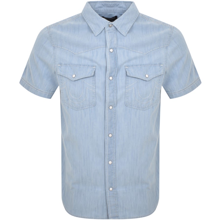 True Religion Big T Western Shirt Blue | Mainline Menswear