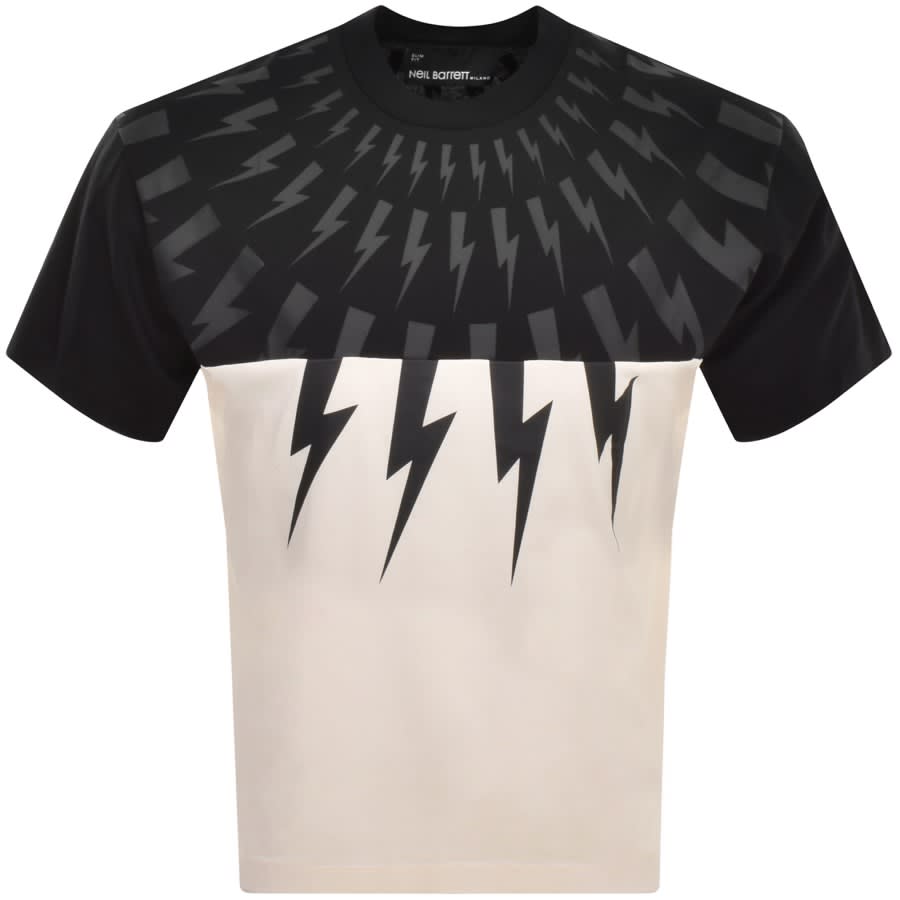 Neil Barrett Fairisle Thunderbolt T Shirt Black | Mainline Menswear