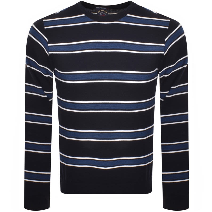 Paul And Shark Stripe Knit Jumper Navy Mainline Menswear Canada