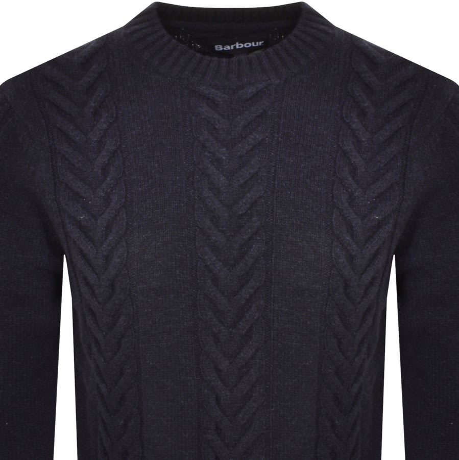 Barbour Cable Knit Jumper Navy | Mainline Menswear