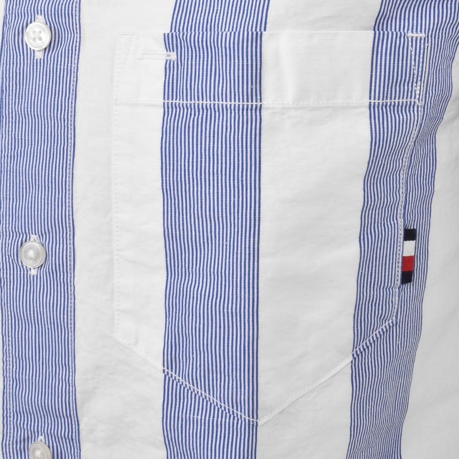tommy hilfiger red and blue striped shirt