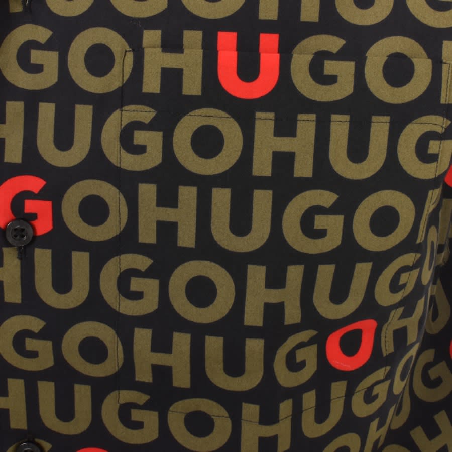 Alternative Image for ProductHUGO Ellino Short Sleeved Shirt Black3