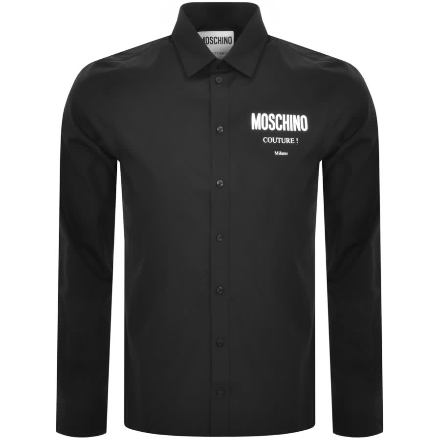 Moschino Long Sleeve Logo Shirt Black | Mainline Menswear