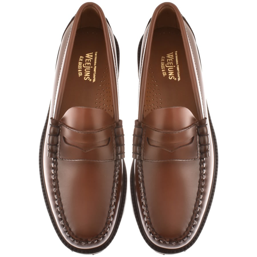 GH Bass Weejun 90 Larson Leather Loafers Brown | Mainline Menswear ...