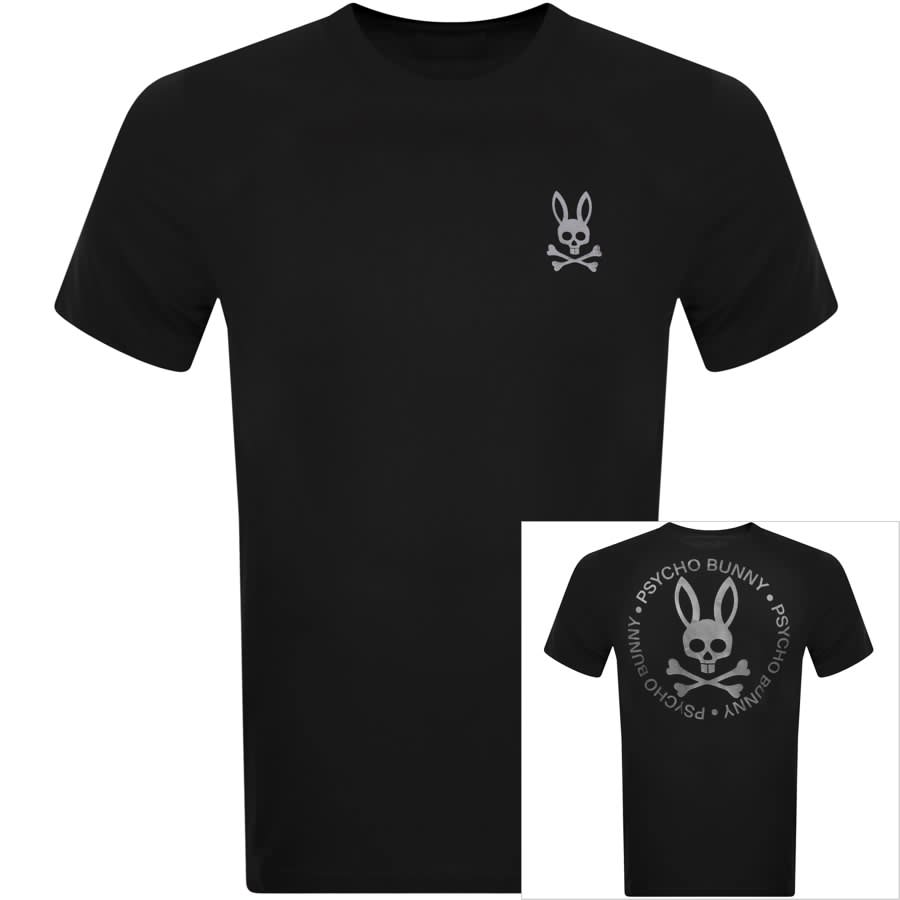 Psycho Bunny Crossby Reflective T Shirt Black | Mainline Menswear