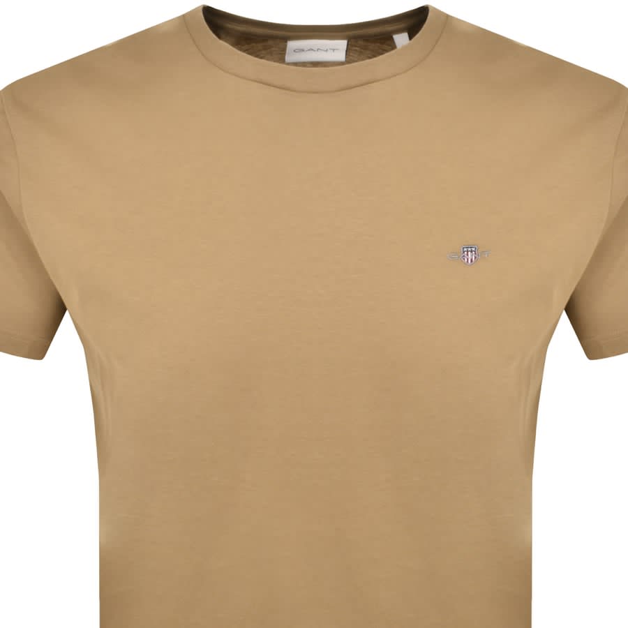 Gant Original Regular Shield T Shirt Khaki | Mainline Menswear United States