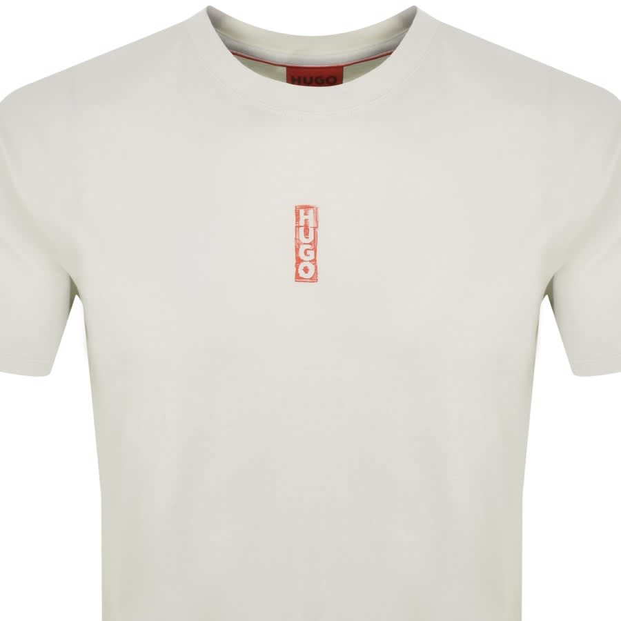 HUGO Danden Crew Neck T Shirt Beige Mainline Menswear