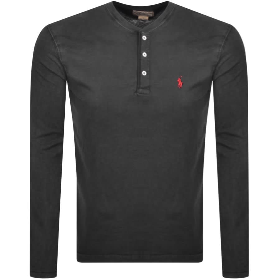 Ralph Lauren Henley Long Sleeved T Shirt Black | Mainline Menswear