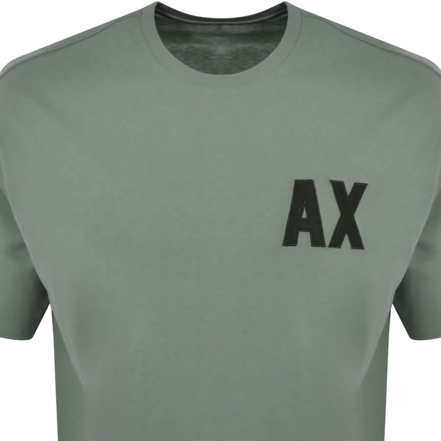 Armani Exchange Crew Neck Logo T Shirt Green Mainline Menswear
