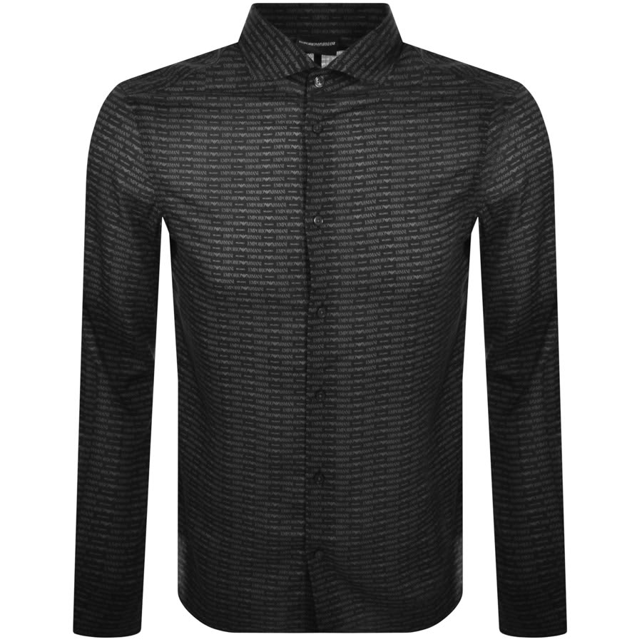 Armani black hotsell long sleeve shirt