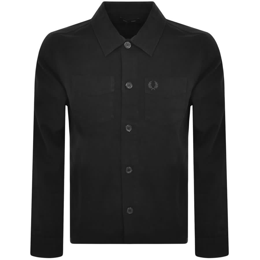 Fred Perry Twill Overshirt Black | Mainline Menswear
