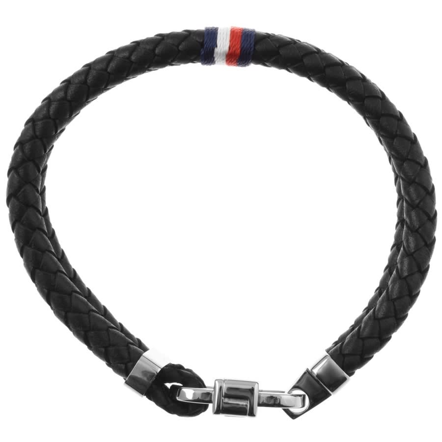 Tommy Hilfiger Braided Leather Bracelet Black