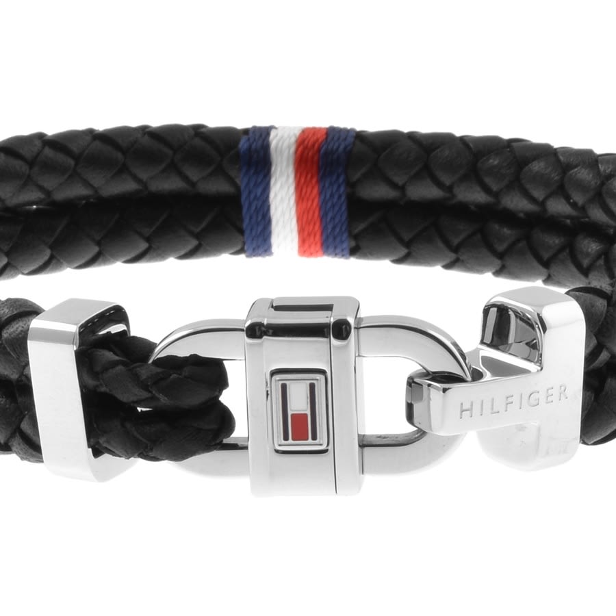 Tommy Hilfiger Braided Leather Bracelet Black