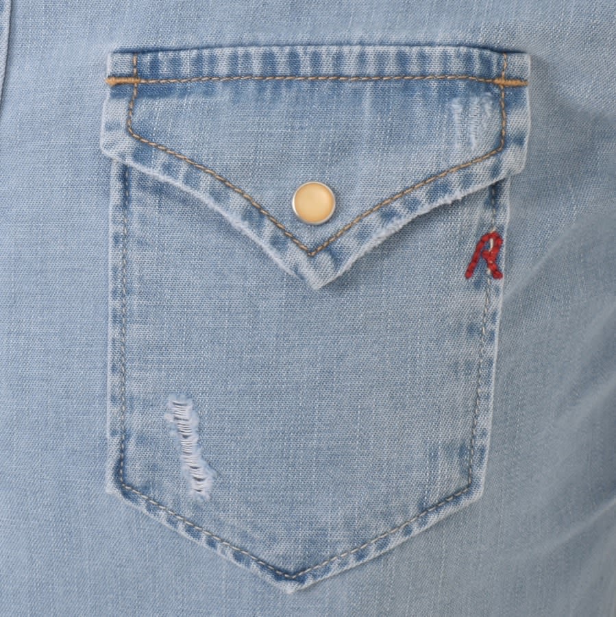 Replay Long Sleeved Denim Shirt Blue Mainline Menswear Canada