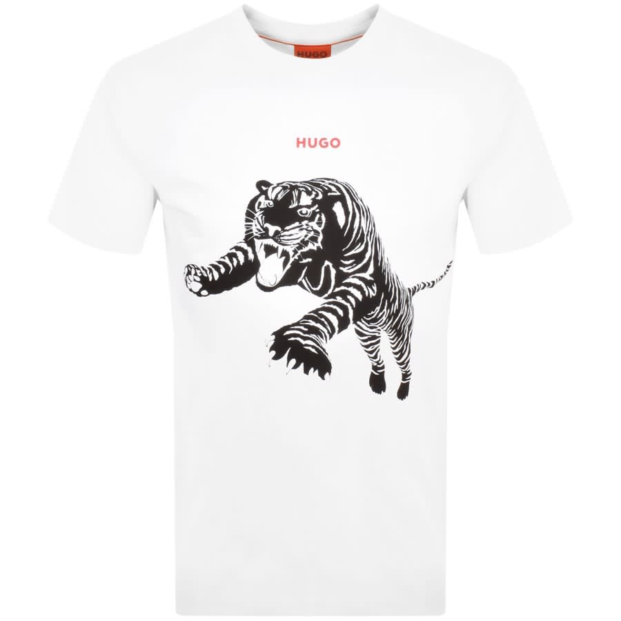 HUGO Darpione Logo T Shirt White | Mainline Menswear United States