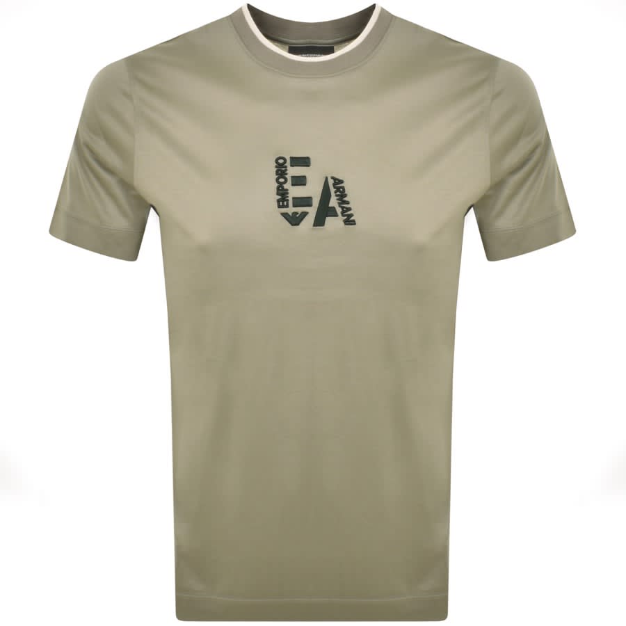 Emporio Armani Logo T Shirt Green Mainline Menswear Denmark