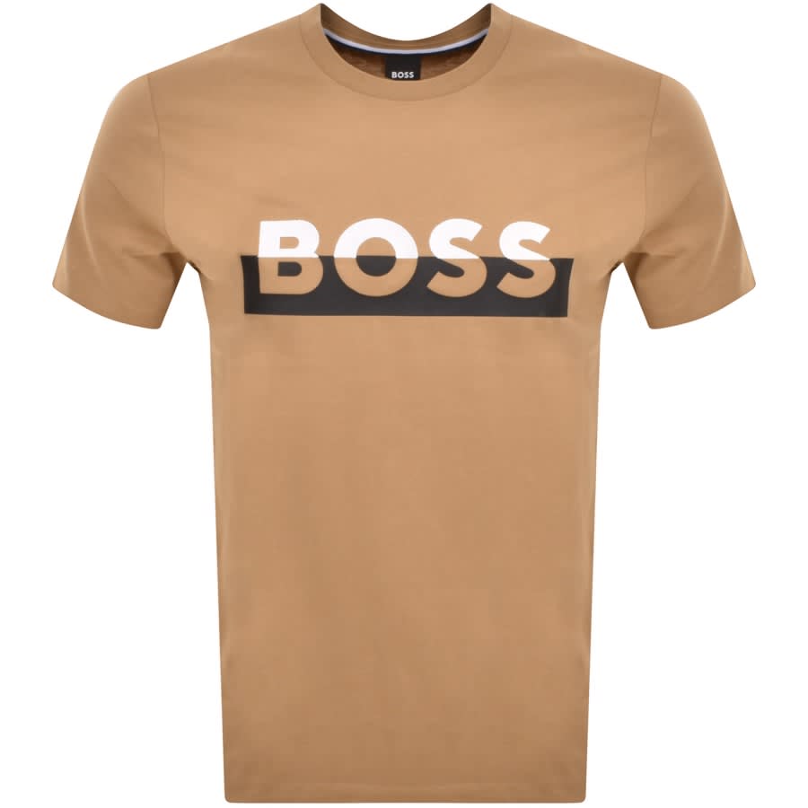 BOSS Tiburt 421 T Shirt Beige | Mainline Menswear