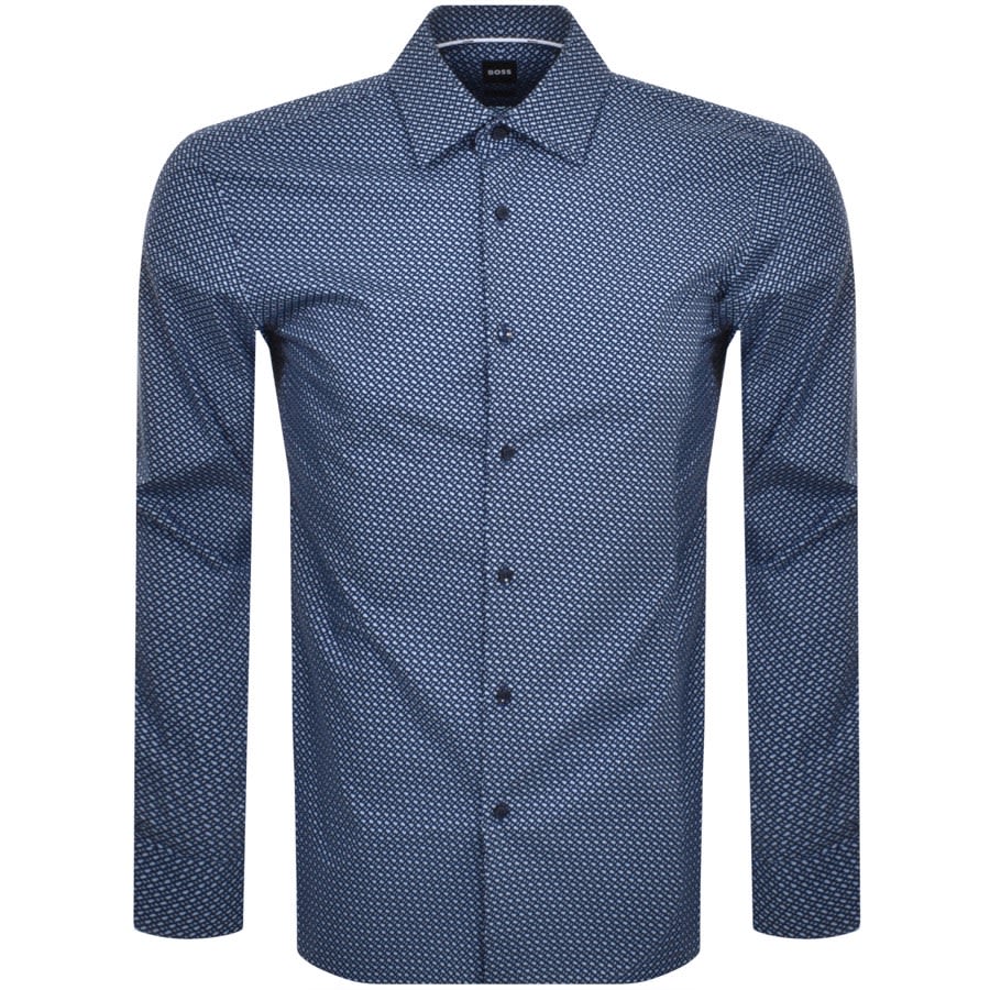 BOSS H Hank Kent Long Sleeved Shirt Navy | Mainline Menswear