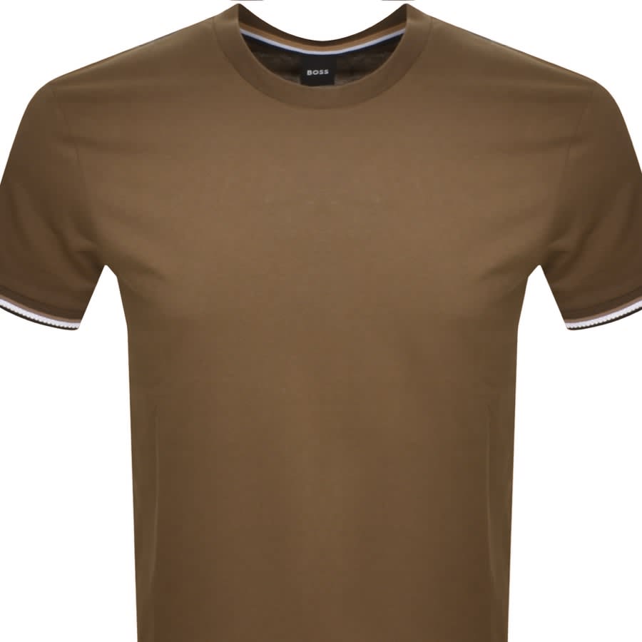 Boss khaki t shirt hotsell