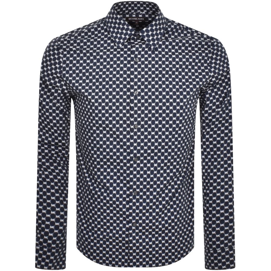 Michael Kors Logo Long Sleeve Shirt Navy | Mainline Menswear United States