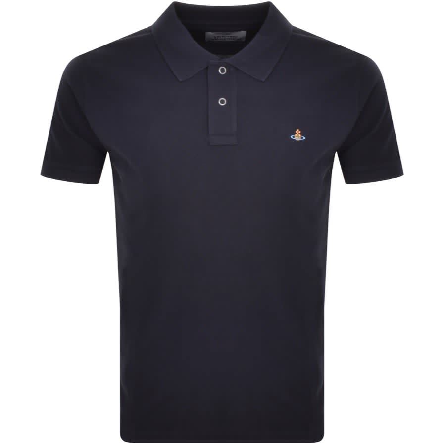 Vivienne Westwood Logo Polo T Shirt Navy Mainline Menswear